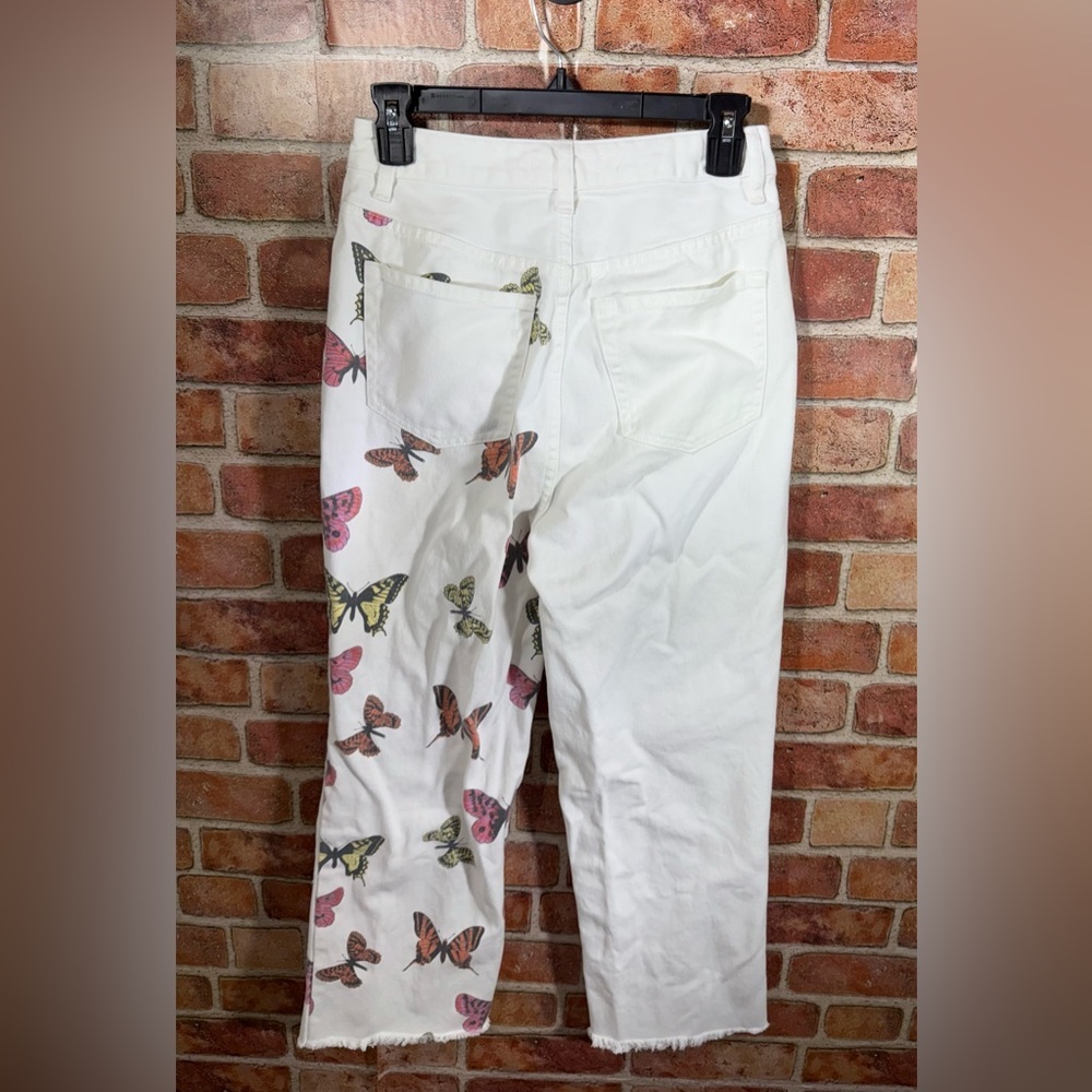 Butterfly 90's Boyfriend Straight Leg raw hem crop Jeans - Size 27 by PacSun - Picture 3 of 12